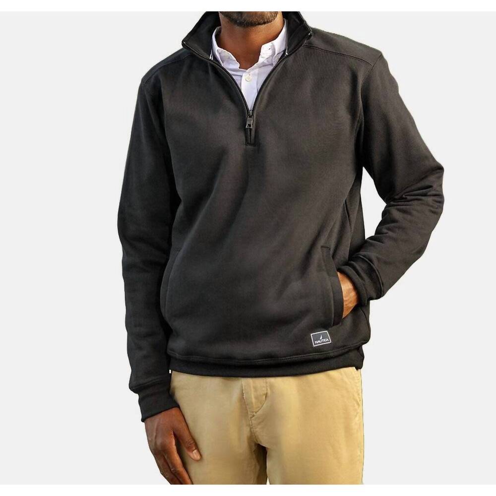 NEW NAUTICA men's anchor quarter zip top in oxford